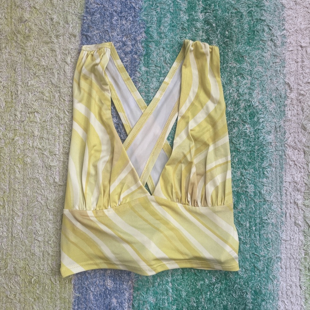 Plunging Tie-Bank Tank Top